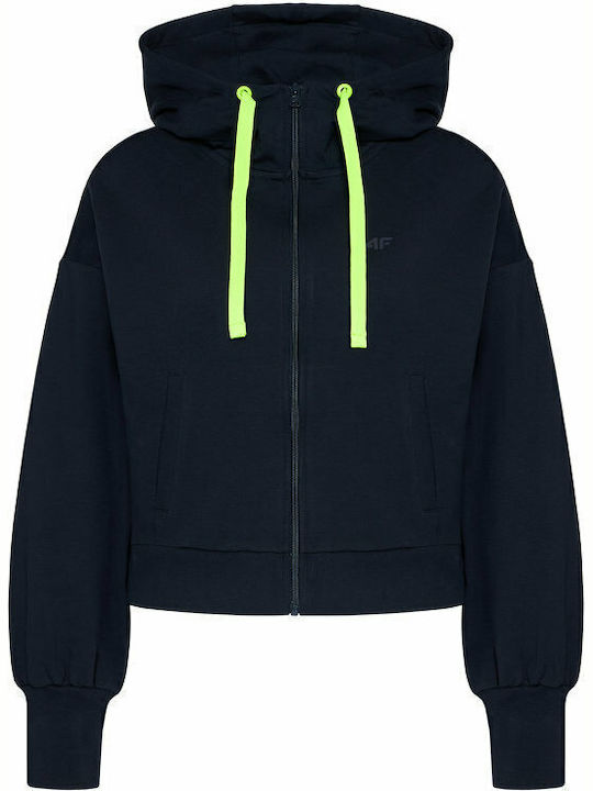 Women's Sweatshirt Jacket Hooded Navy Blue