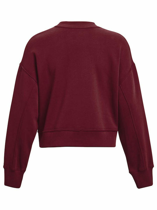 Project Rock Cropped Women's Sweatshirt Burgundy