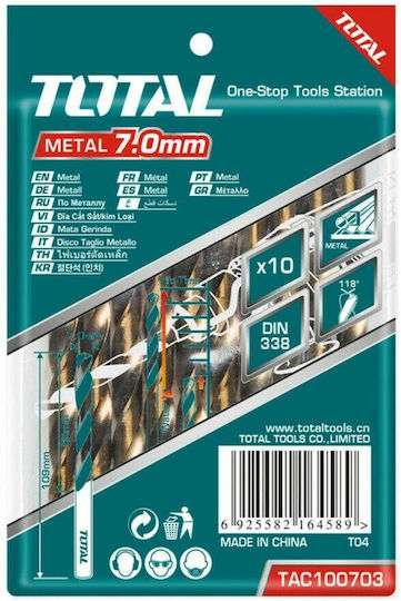 Total Drill HSS with Cylindrical Shank for Metal 3mm