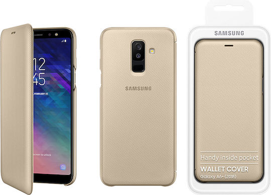 Samsung Book Synthetic Leather Gold (Galaxy A6+ 2018)