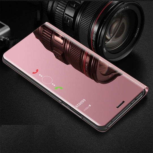 Hurtel Clear View Book Ροζ Χρυσό (Redmi Note 8T)