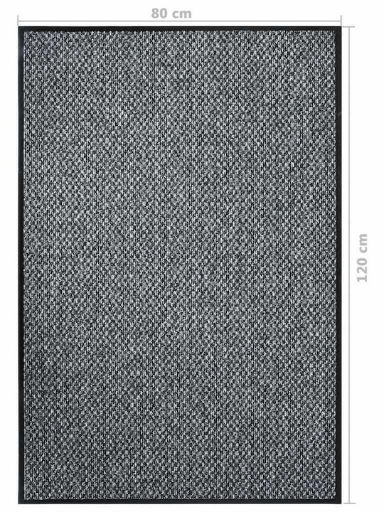 vidaXL Entrance Mat Carpet with Anti-slip Backing Grey 80x120cm