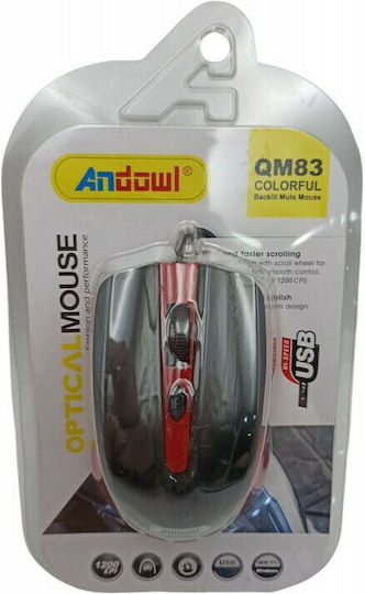 Andowl QM83 С кабел Мишка Черен