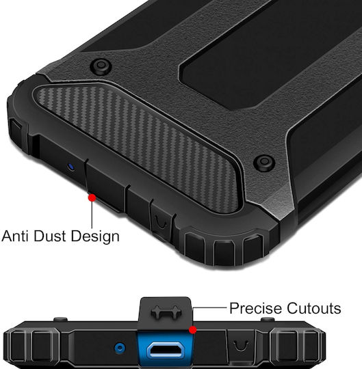 Hurtel Tough Armor Back Cover Πλαστικό Μαύρο (Galaxy A40)