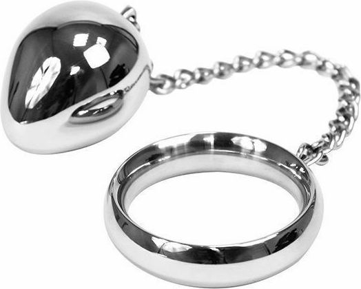 Dream Love Metal Hard Cock Ring 45mm & Chain Bead