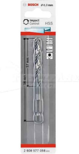 Bosch Drill HSS with Hexagonal Shank for Metal 6x57mm