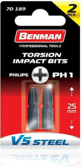 Benman Set 2 Screwdriver Bits Cross