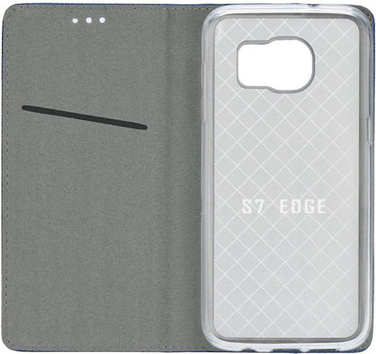 Forcell Книга Изкуствена кожа Черен (Galaxy S7 Edge)