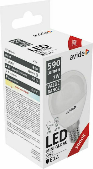 Avide ABBMG14WW-7W Λάμπα LED 7W για Ντουί E14 Θερμό Λευκό 590lm
