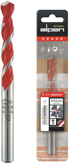 Alpen Drills Multi-Purpose Τρυπάνι με Κυλινδρικό Στέλεχος για Μέταλλο, Ξύλο, Γυαλί και Πλακίδια 4x75mm