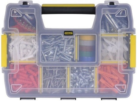 Stanley SortMaster Tool Compartment Organiser 10 Slot Adjustable Black 29.5x21.5x6.5cm
