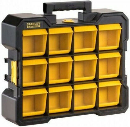 Stanley FatMax Tool Compartment Organiser 10 Slot with Removable Box Yellow 44.6x35x11.6cm
