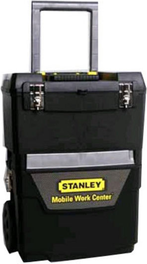 Stanley Wheeled Plastic Tool Carrier 2 Slot with Toolbox W47.3xD30.2xH62.7cm