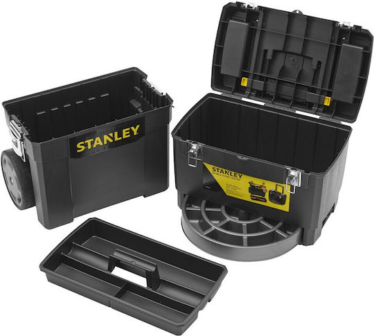 Stanley Wheeled Plastic Tool Carrier 2 Slot with Toolbox W47.3xD30.2xH62.7cm