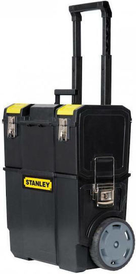 Stanley Wheeled Plastic Tool Carrier 2 Slot with Toolbox W47.5xD28.4xH63cm