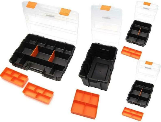 Tactix Tool Compartment Organisers Adjustable & Removable Box Black 29x23x18cm 4pcs