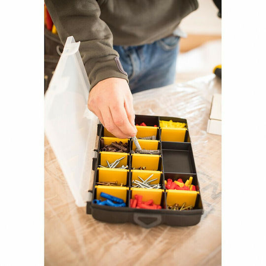 Stanley Tool Compartment Organiser 17 Slot Adjustable Black 27x19x4.6cm