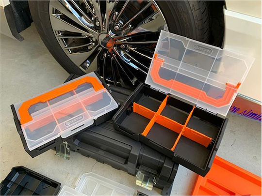 Tactix Tool Compartment Organiser 6 Slot Adjustable Black 26x16.8x6cm