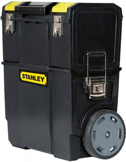 Stanley Wheeled Plastic Tool Carrier 2 Slot with Toolbox W47.5xD28.4xH57cm