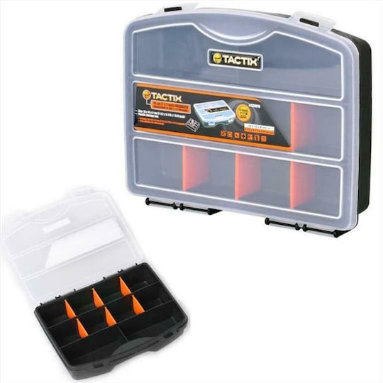 Tactix Tool Compartment Organiser 8 Slot Adjustable Black 19x15x4cm