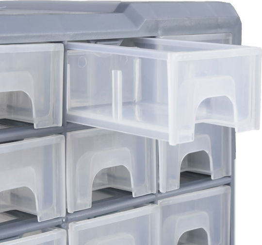 vidaXL Tool Box Drawers Plastic with 40 Stackable Sorters P52xW16xH37.5cm