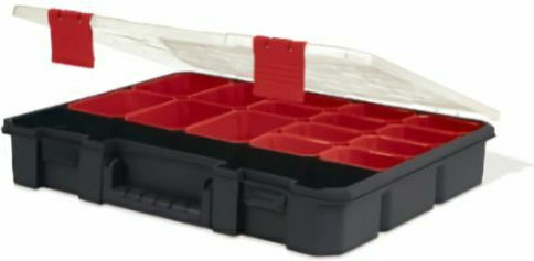 Keter 17331393 Tool Compartment Organiser 19 Slot Adjustable Black 32x26x5cm