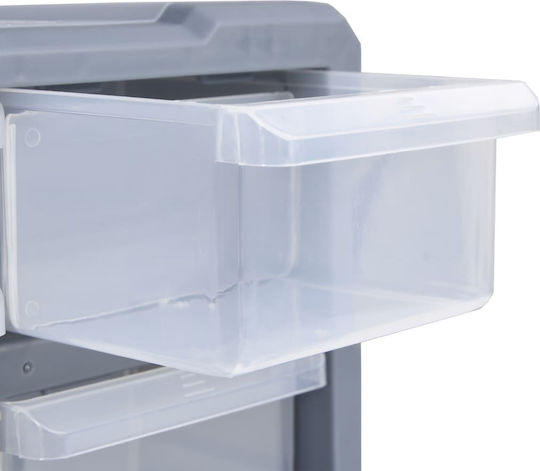 vidaXL Plastic Tool Box Drawers with 60 Stackable Sorters W38xL16xH47.5cm