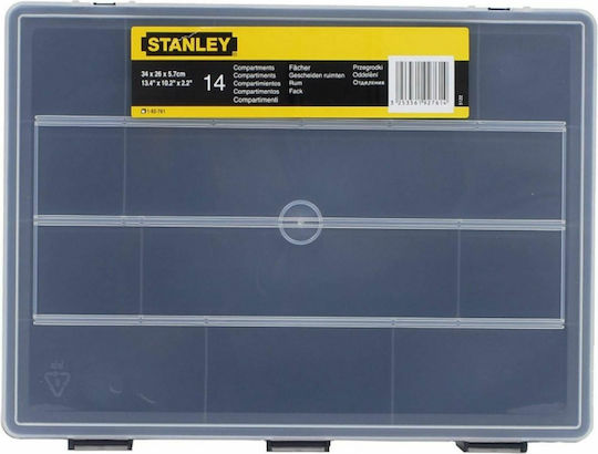Stanley Tool Compartment Organiser 14 Slot Black 34x26x26cm