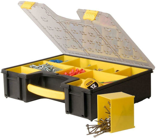 Stanley Tool Compartment Organiser 8 Slot with Removable Box Black 42.3x33.4x10.5cm