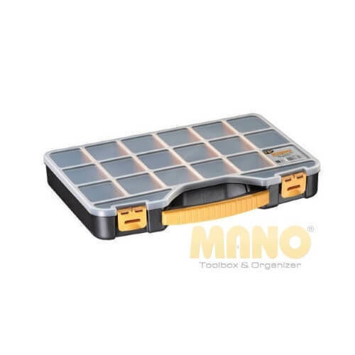 Mano 13 Pro Tool Compartment Organiser 18 Slot Adjustable Black 32.6x25.7x4.8cm