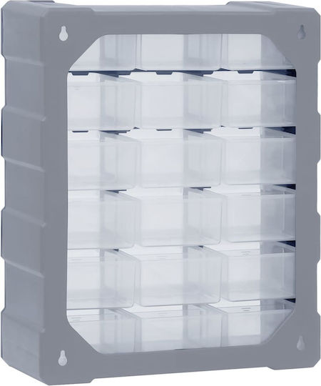 vidaXL Συρταριέρα Εργαλείων Plastic with 18 Drawers W38xD16xH47cm Organization Drawer