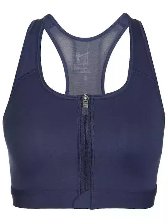 Swoosh Women's Athletic Sports Bra Navy Blue with Removable Padding