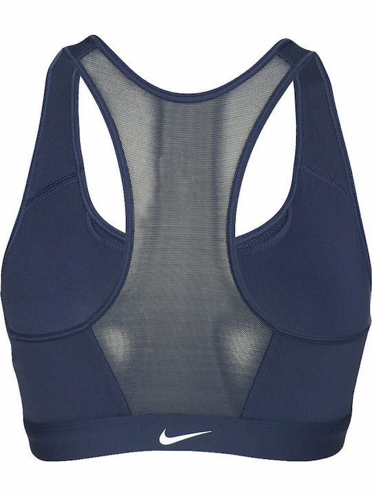 Swoosh Women's Athletic Sports Bra Navy Blue with Removable Padding