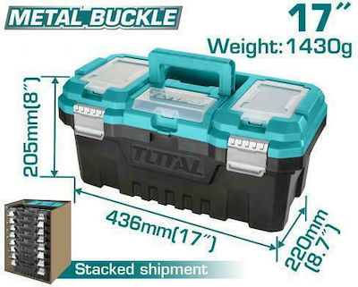 Total Hand Toolbox Plastic with Tray Organiser TPBX0172