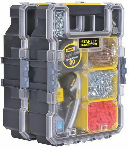 Stanley FatMax Tool Compartment Organiser 6 Slot with Removable Box Yellow 35x26x11cm