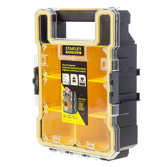 Stanley FatMax Tool Compartment Organiser 6 Slot with Removable Box Yellow 35x26x11cm
