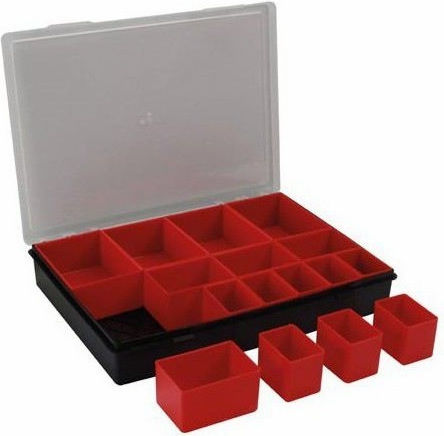 Tayg 330/50/16 Tool Compartment Organiser 16 Slot with Removable Box Red 33.5x24.7x5.4cm