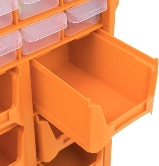 vidaXL Συρταριέρα Εργαλείων Plastic 39 Slot W38xD16xH47cm
