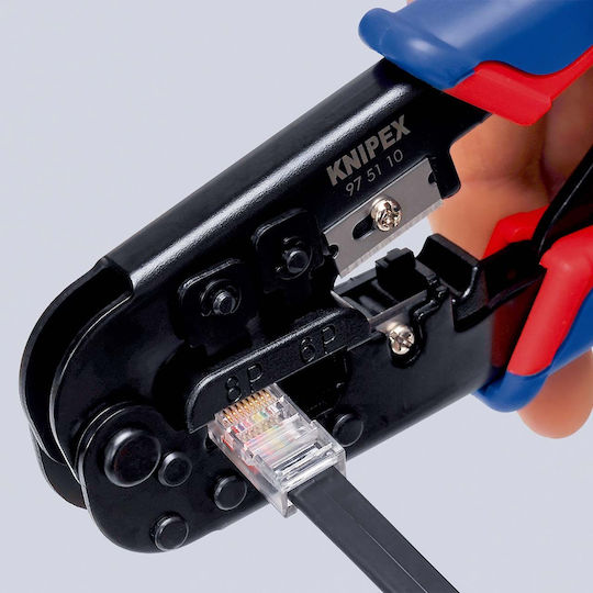 Knipex Ethernet Internet Cable Crimping Plier RJ12, RJ11, RJ45 with Cable Cutter & Ratchet Mechanism (Length 190mm)