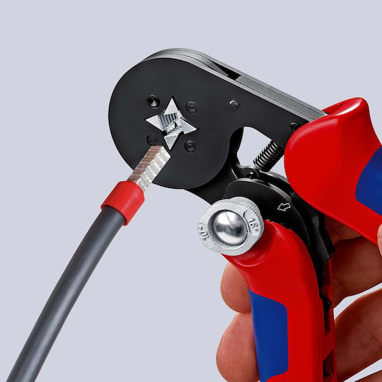 Knipex Αυτορυθμιζόμενη Πρέσα Ακροδεκτών Διατομής 0.08 - 10mm² (Μήκος 180mm)