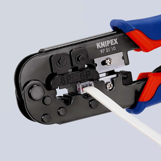 Knipex Ethernet Internet Cable Crimping Plier RJ12, RJ11, RJ45 with Cable Cutter & Ratchet Mechanism (Length 190mm)