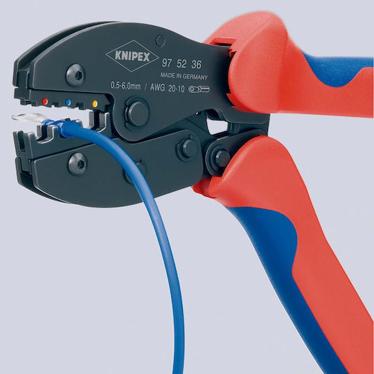 Knipex PreciForce Πρέσα Ακροδεκτών Διατομής 0.5 - 6mm² με Μηχανισμό Καστάνιας (Μήκος 220mm)