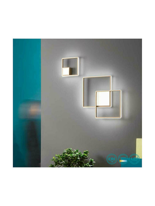 Ondaluce Ap.Dowel/Silver Μοντέρνο Φωτιστικό Τοίχου Ασημί 26x26εκ.