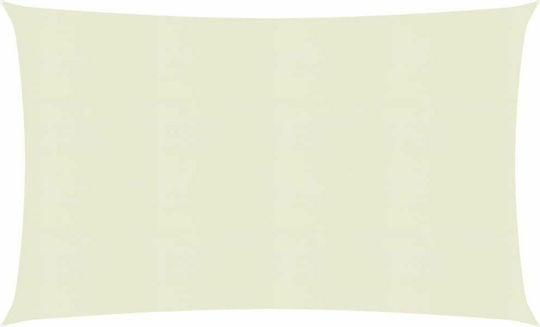 vidaXL Rectangular Shade Sail Ecru With Hoop 3.5x4.5m 160gr/m² made of HDPE 160gr/m²