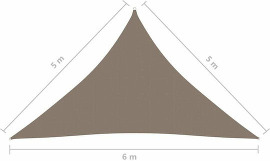 vidaXL Dreieck Sonnensegel Braun Mit Hoop & mit PU-Beschichtung 5x5x6m hergestellt aus Oxford-Gewebe