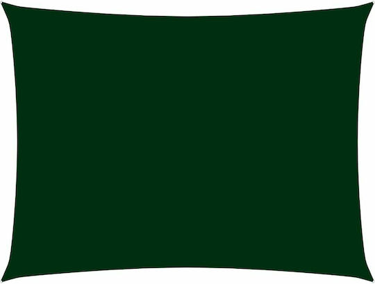 vidaXL Rectangular Shade Sail Green With Hoop & with PU Coating 4x6m Rectangle made of Oxford fabric