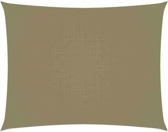 vidaXL Rectangular Shade Sail Beige With Hoop & with PU Coating 2x3.5m