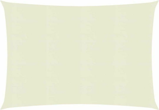 vidaXL Rectangular Shade Sail Ecru With Hoop 3x4m 160gr/m² made of HDPE 160gr/m²