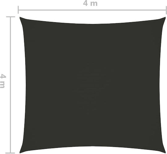 vidaXL Square Shade Sail Gray With Hoop & with PU Coating 4x4m