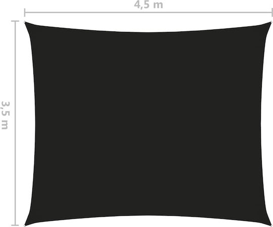 vidaXL Правоъгълена Shade Sail Черен С парчета & с PU покритие 3.5x4.5m Правоъгълник, изработен от плат Oxford